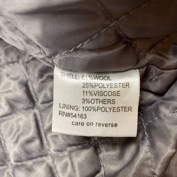 Calvin Klein Wool Blend Peacoat Womens S Medium Black Double Breasted - Picture 9 of 10